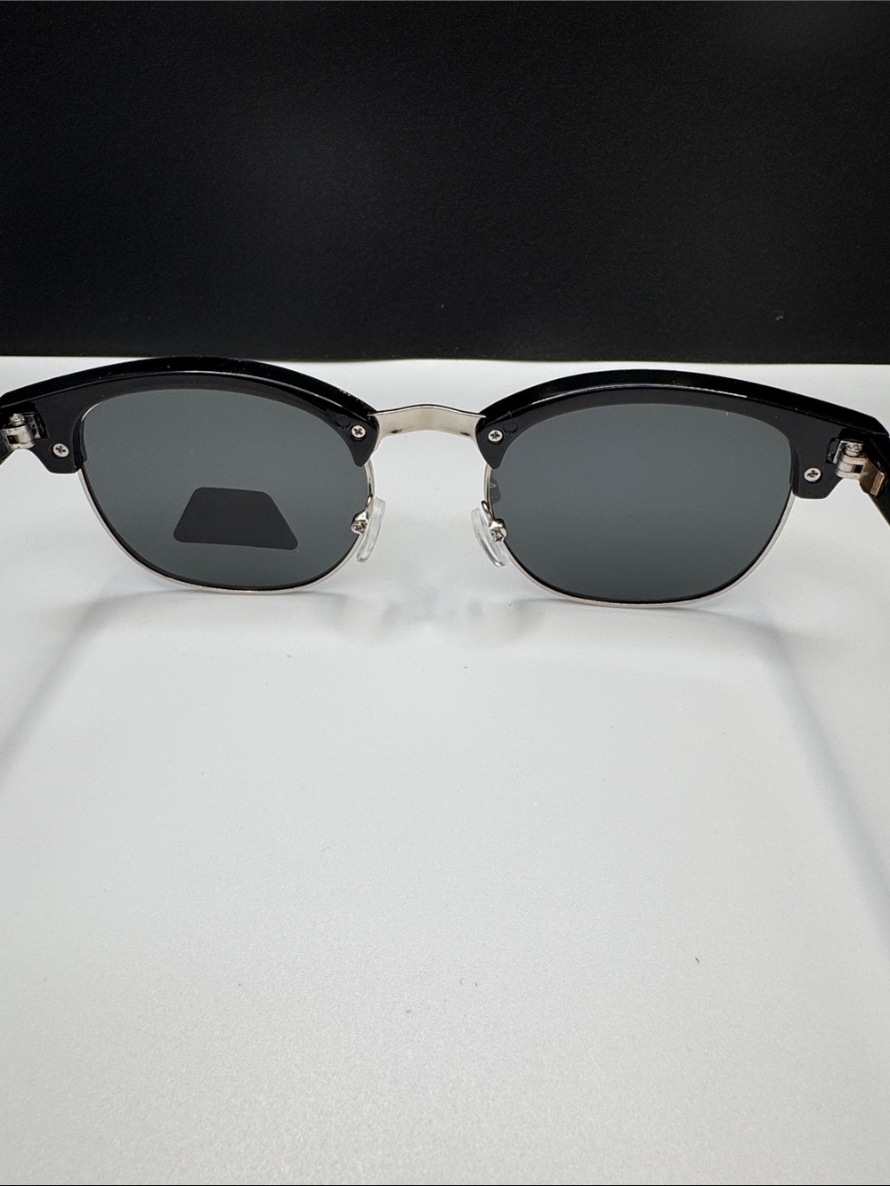 Classic Clubmaster-Style Polarized Sunglasses in Black - Picture 7 of 8